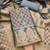 Grey Chanderi Banarasi silk zari woven design dress material