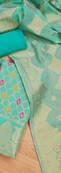 Seagreen Chanderi Banarasi silk zari woven design dress material