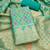 Seagreen Chanderi Banarasi silk zari woven design dress material