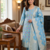 Skyblue Pure Chanderi Banarasi silk pure zari woven design dress material