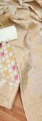 White Chanderi Banarasi silk zari woven design dress material