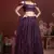  Purple Embroidered Sequins Work Heavy Soft Net Lehenga Choli For Bride
