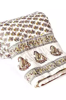 Hand Block Floral Print Double Bed Jaipuri Razai Deepawali Gift 323