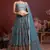 Fetching Sky Blue Digital Print And Embroidered With Real Mirror Work Chinnon Silk Designer Lehenga Choli