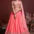 Peach Embroidered Zari And Sequins Work Organza Silk Wedding Lehenga Choli