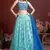 Blue Silk Digital Printed and Embroidered Lehenga Choli 