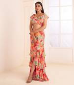 Blush Pink Abstract Printed Skirt Set