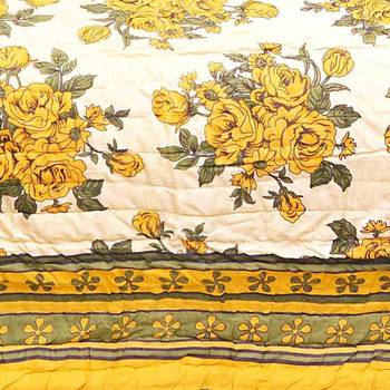 Green Floral Print Pure Cotton Double Bed Quilt Diwali Gift 326 3
