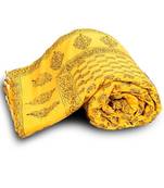 Paisley Designer Yellow Jaipuri Double Bed Quilt Deepawali Special Gift 334