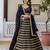 Black Silk Lehenga Choli with Embroidery and Georgette Dupatta
