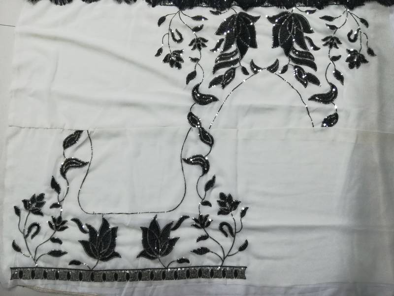 Dazzling Black And White Thread And Sequins Embroidered Faux Georgette Designer Lehenga Choli