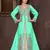 Sea-Green embroidered georgette Islamic kaftans with hijab