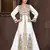 Off-White embroidered georgette Islamic kaftans with hijab