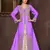 Purple embroidered georgette Islamic kaftans with hijab