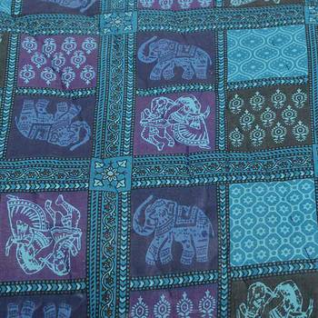 Fancy Multi Design Chequered Blue Double Bed Quilt Deepawali Gift 343 3