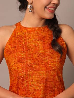 Yellow bandhani straight indo - western kurta 2