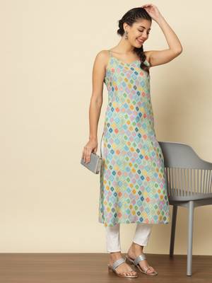 Blue indo-western kurta 1