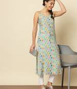 Blue indo-western kurta