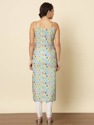 Blue indo-western kurta 3