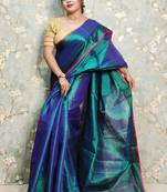 Fabulous Blue Soft Tissue Saree Jori Border 