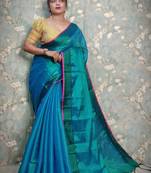 Fabulous Green Soft Tissue Saree Jori Border 
