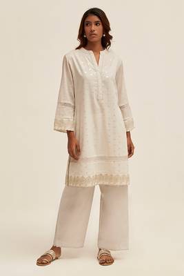 Off white silver woven co-ord set 1
