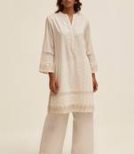 Off white silver woven co-ord set