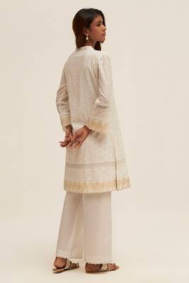 Off white silver woven co-ord set 5