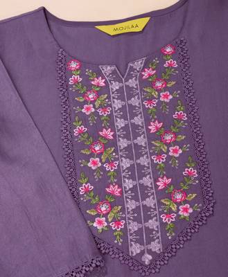  mauve viscose floral embroidered straight kurta 5