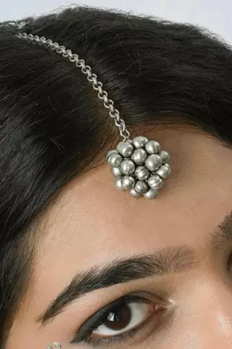 Oxidized maangtika german silver jewelry hair jewelry wedding collection bollywood jewelry