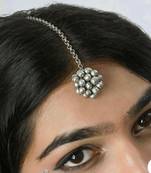 Oxidized maangtika german silver jewelry hair jewelry wedding collection bollywood jewelry