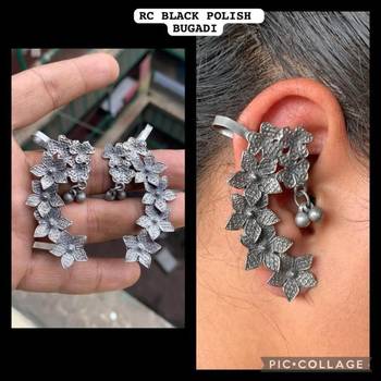 Oxidized german silver beautiful handmade bugadi for women indian unique designed traditional jewelry 1