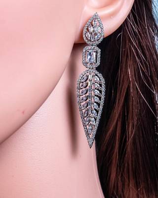 Cz american diamond earrings/indian jewelry/pakistani jewelry/bollywood jewelry/cz earrings 1