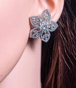 Diamond earrings studs cz floral diamond earrings indian stud earrings     silver statement earrings    