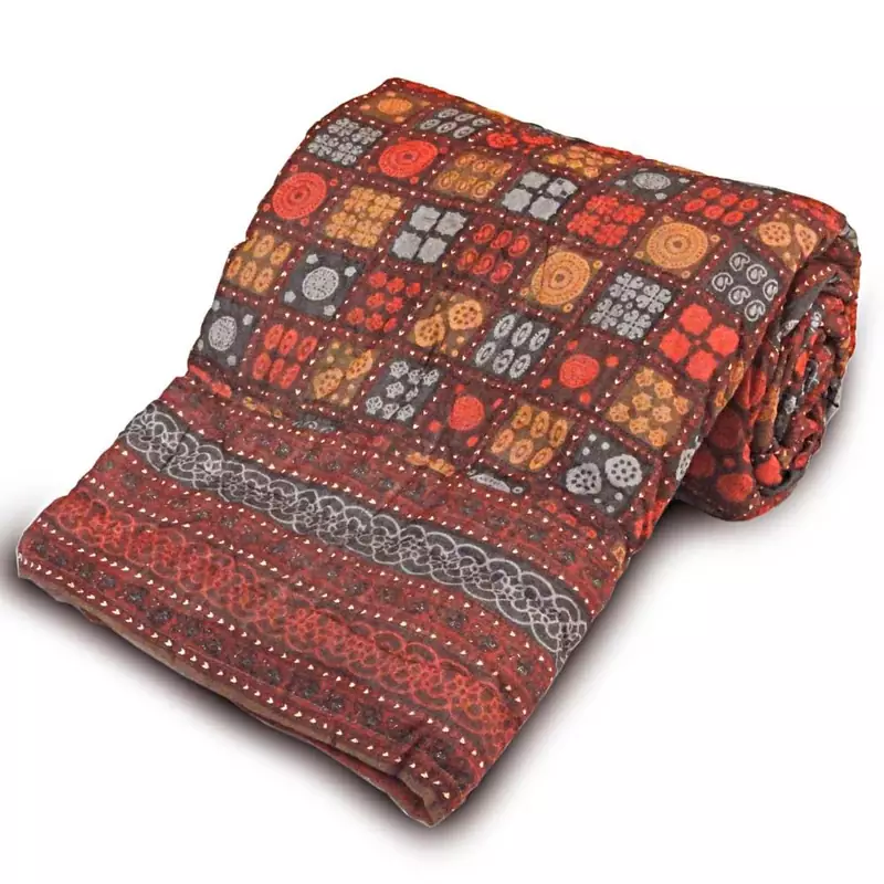 Designer Bagru Print Cotton Single Bed Razai Quilt Diwali Special Gift 112