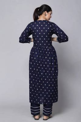 Women's Embroidery Nayra Cut Kurti With pent and Dupatta Set  4