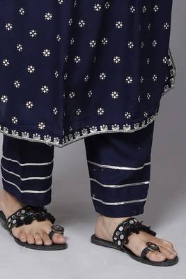Women's Embroidery Nayra Cut Kurti With pent and Dupatta Set  5
