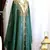 Green & White Handcrafted Zari work Stitched Dress Georgette Kaftan Party Wear Wedding Dresses