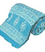 Traditional Booti Print Cotton Single Bed Quilt Deepawali Gift 114