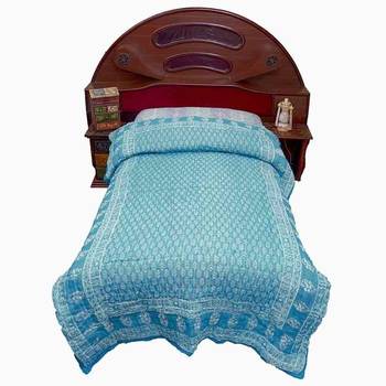 Traditional Booti Print Cotton Single Bed Quilt Deepawali Gift 114 2