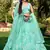 SEA GREEN THREAD & SEQUINS EMBROIDERED WITH NET FABRIC DESIGNER WEDDING PARTY WEAR FESTIVAL SEMI STITCHED LEHENGA CHOLI