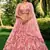 PINK THREAD & SEQUINS EMBROIDERED WITH NET FABRIC DESIGNER WEDDING PARTY WEAR FESTIVAL SEMI STITCHED LEHENGA CHOLI