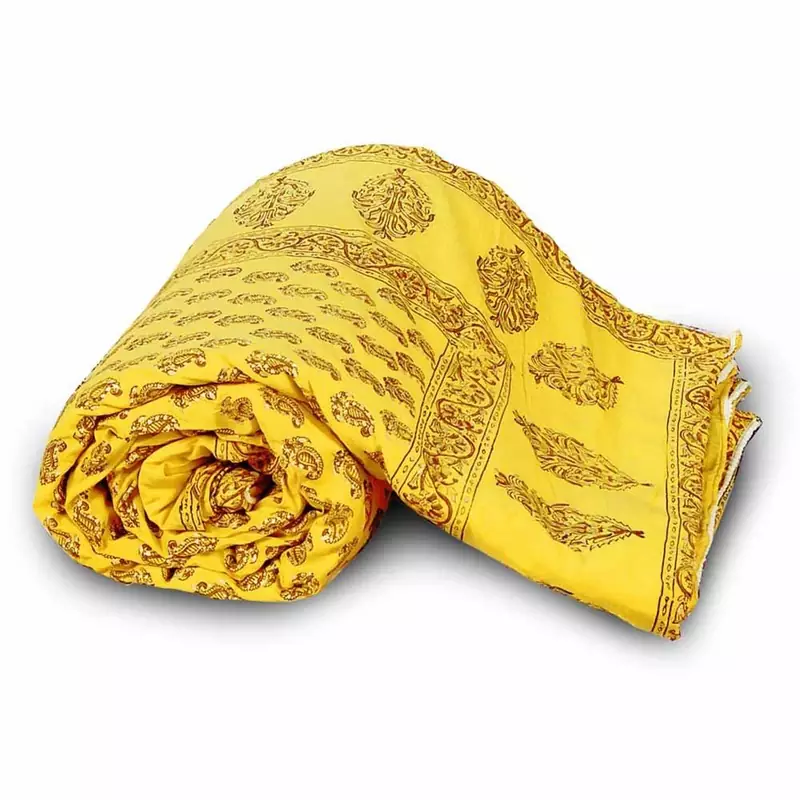 Paisley Designer Print Pure Coton Single Bed Quilt Diwali Gift 120
