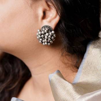 Oxidized silver plated bauble earrings ghungroo jhumkas handmade small jhumka jhumki earrings 3