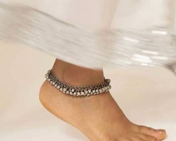 Oxidized silver plated ghungru anklets paayal payzeb handmade indian ethnic anklet for women 2