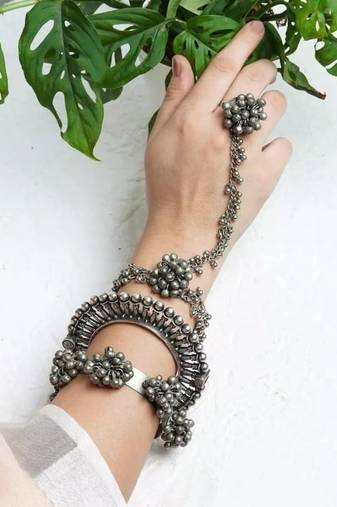 Beautiful antique handmade ghungroo adjustable hand harness for women and girls