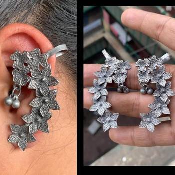 Oxidized german silver beautiful handmade bugadi for women indian unique designed traditional jewelry 2