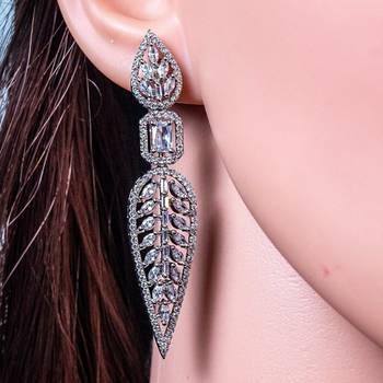 Cz american diamond earrings/indian jewelry/pakistani jewelry/bollywood jewelry/cz earrings 2