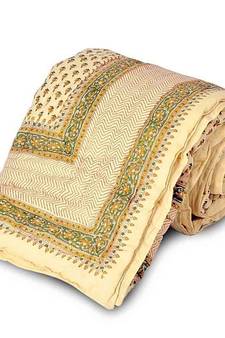 Sanganeri Style Print Pure Cotton Single Bed Razai Diwali Special Gift 321