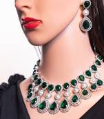 Kiara advani bridal set emerald cz necklace indian bridal jewelry indian jewelry emerald diamond necklace